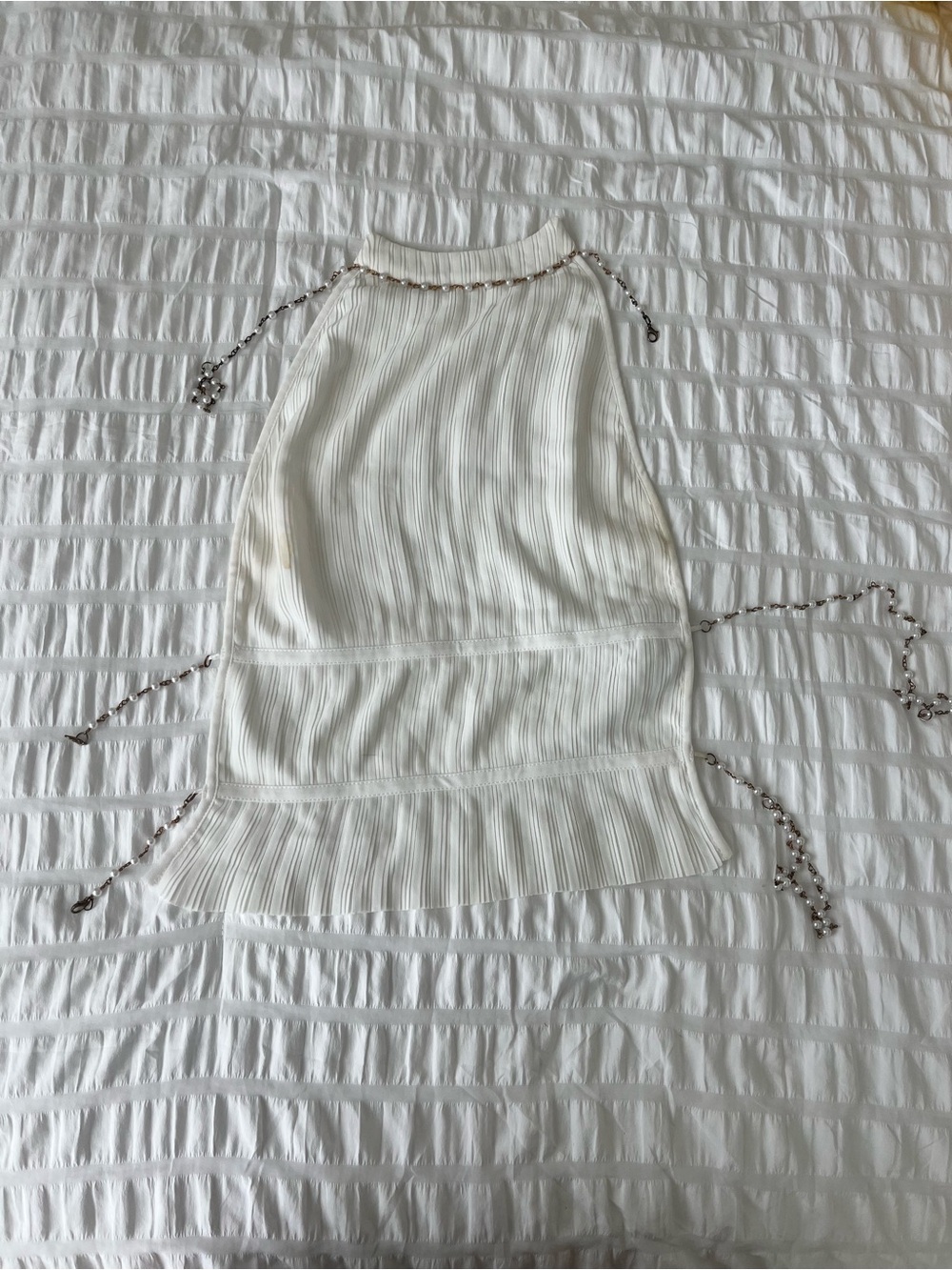 Sasha Therese White Top beaded straps